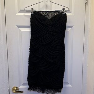 Xscape Black Strapless Lace Dress